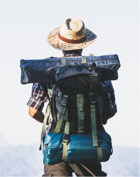 Backpacker travel journey